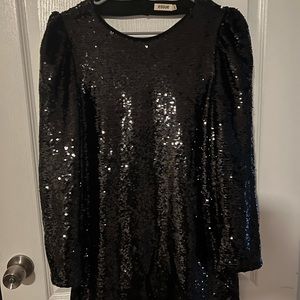 Black sequin party dress